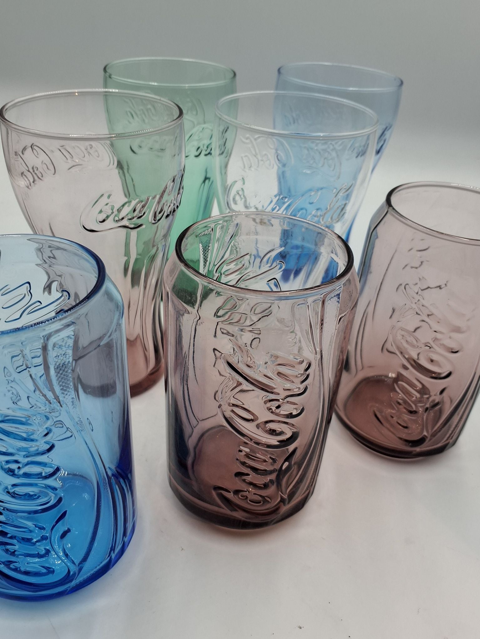 7 stk Coca Cola vintage trendy glas